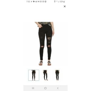 Arizona High Rise Skinny Jeans Black Size 34